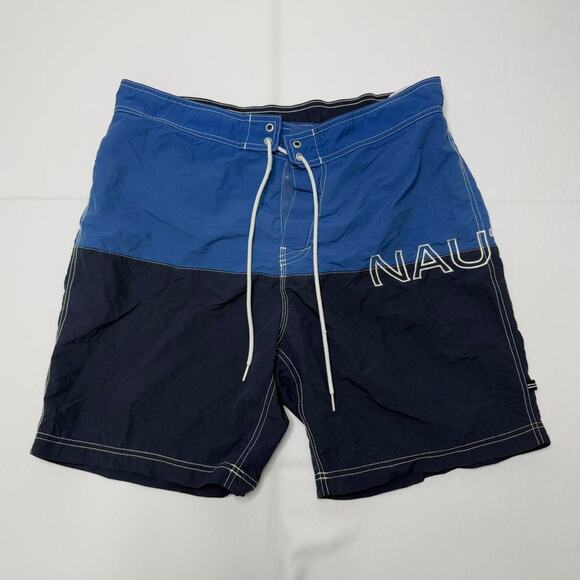 Nautica Blue And Navy Swim Short Size Large - Picture 1 of 4